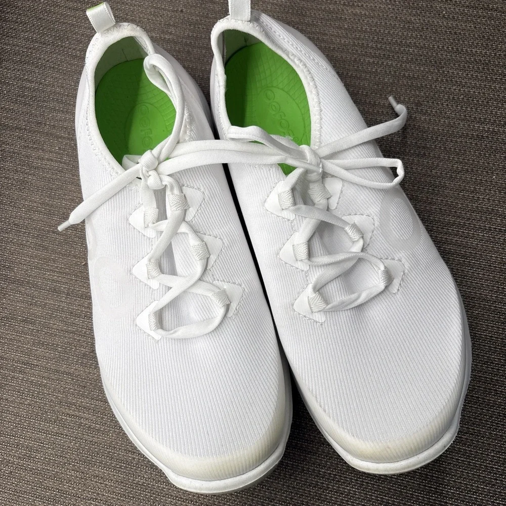 OOFOS OOmg Sport LS Sneakers Womens 9 EU 40 White Fabric Walking Comfort Shoes